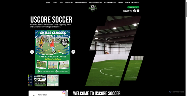Security scan screenshot of https://www.uscore-soccer.com/