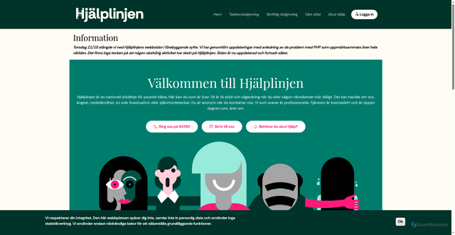 Security scan screenshot of https://hjalplinjen.se