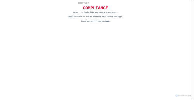 Security scan screenshot of https://compliance.outfit7.net/