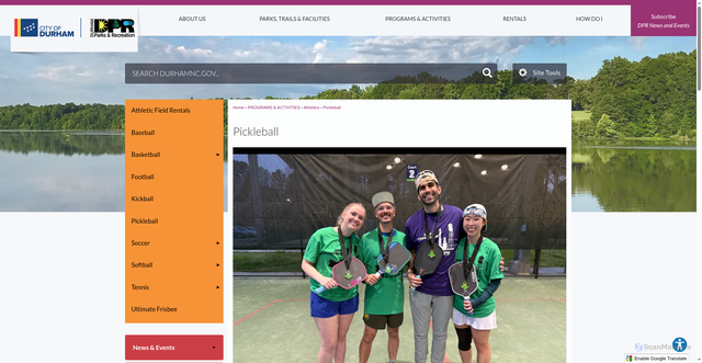 Security scan screenshot of https://www.dprplaymore.org/450/Pickleball