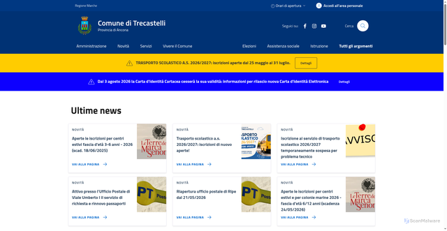 Security scan screenshot of https://www.comune.trecastelli.an.it