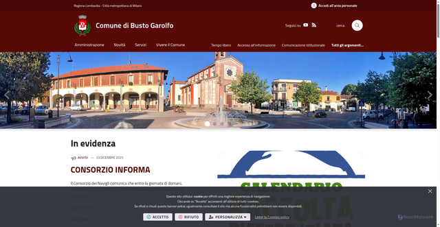 Security scan screenshot of https://www.comune.bustogarolfo.mi.it/it-it/home