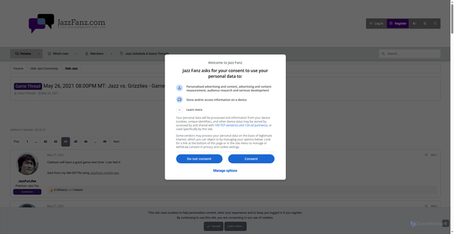 Security scan screenshot of https://jazzfanz.com/threads/may-26-2021-08-00pm-mt-jazz-vs-grizzlies-game-2.147210/page-44