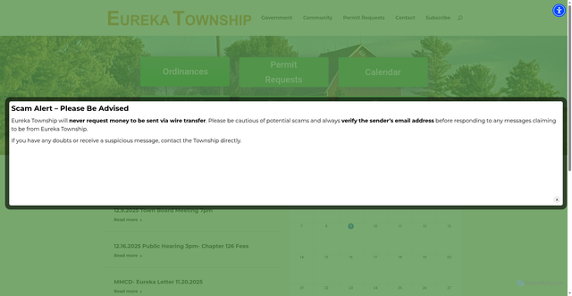 Security scan screenshot of https://eurekamn.gov/