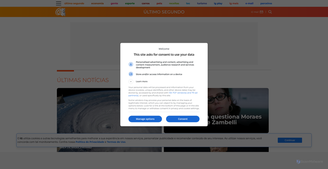 Security scan screenshot of https://ultimosegundo.ig.com.br/