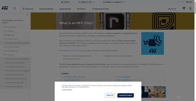 Security scan screenshot of https://www.st.com/content/st_com/en/support/learning/essentials-and-insights/connectivity/nfc/nfc-chips.html