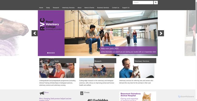 Security scan screenshot of https://www.rvc.ac.uk/