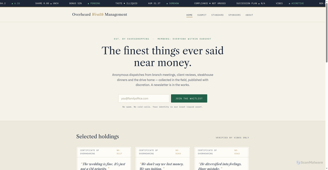 Security scan screenshot of https://overheardwealthmanagement.pages.dev/