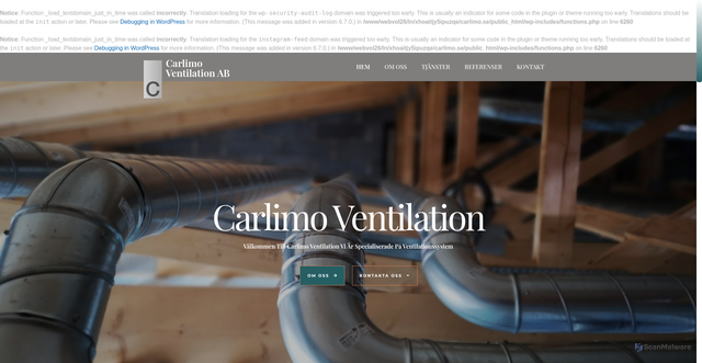 Security scan screenshot of https://carlimo.se