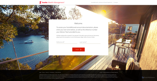 Security scan screenshot of http://wco.scotiabank.com/