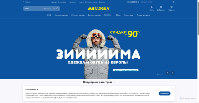 Security scan screenshot of https://mega-hand.ru