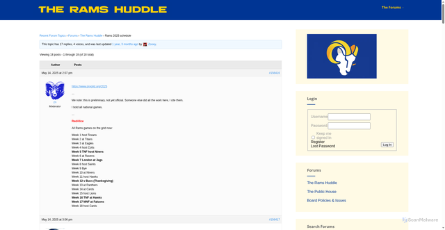 Security scan screenshot of https://theramshuddle.com/topic/rams-schedule/