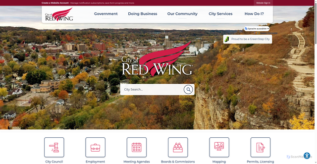 Security scan screenshot of https://redwingmn.gov/