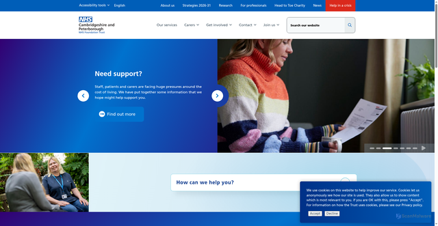 Security scan screenshot of http://www.cpft.nhs.uk/