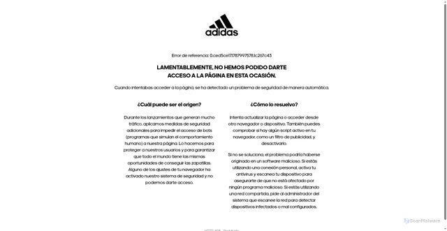 Security scan screenshot of adidas.es