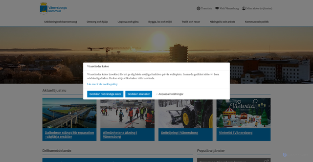 Security scan screenshot of https://vanersborg.se/