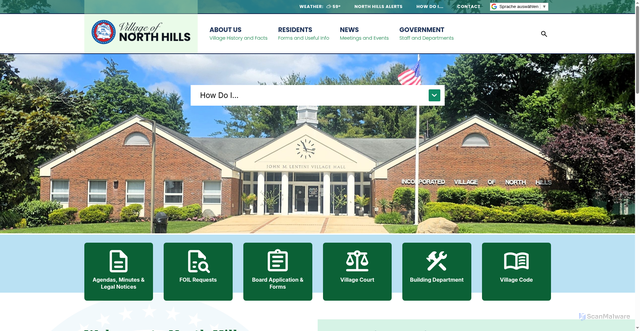Security scan screenshot of https://www.northhillsny.gov/