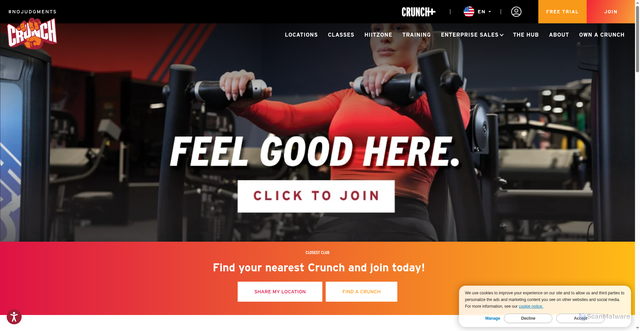 Security scan screenshot of https://www.crunch.com