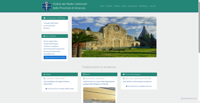 Security scan screenshot of https://www.ordineveterinarisiracusa.it/