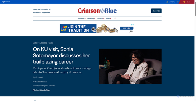 Security scan screenshot of https://kualumni.org/stories/sonia-sotomayor-ku/