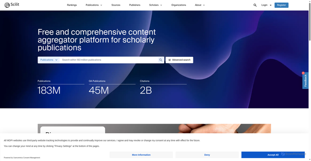 Security scan screenshot of https://www.scilit.com