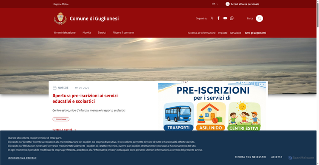 Security scan screenshot of https://www.comune.guglionesi.cb.it