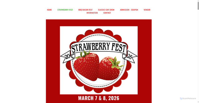 Security scan screenshot of https://www.claycountyfest.com/STRAWBERRY-FEST-HOME.php