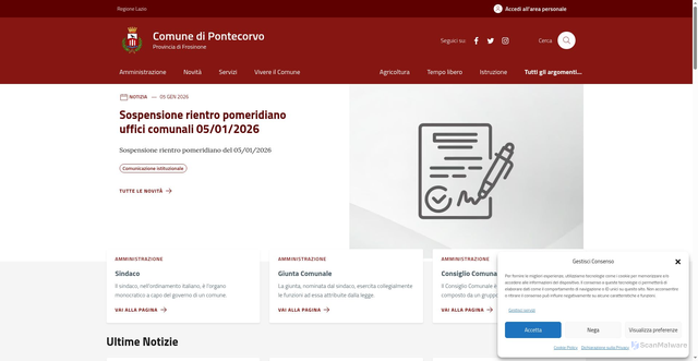 Security scan screenshot of https://comune.pontecorvo.fr.it/