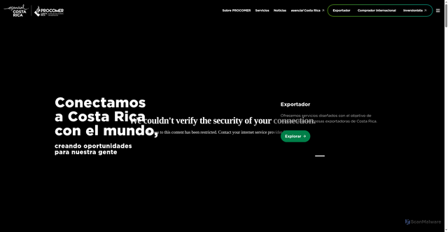 Security scan screenshot of https://procomer.com