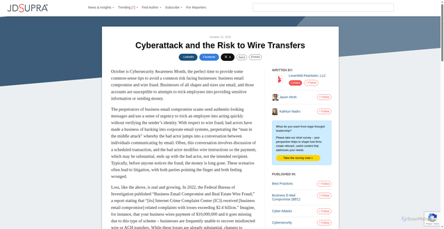 Security scan screenshot of https://www.jdsupra.com/legalnews/cyberattack-and-the-risk-to-wire-8114236/