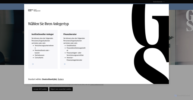 Security scan screenshot of https://www.gsam.com