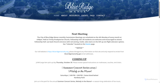 Security scan screenshot of https://blueridgemanorky.gov/