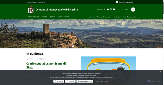 Security scan screenshot of https://www.comune.montecatini.pi.it