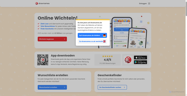 Security scan screenshot of https://drawnames.co.uk