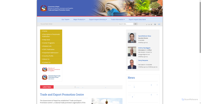Security scan screenshot of https://tepc.gov.np/