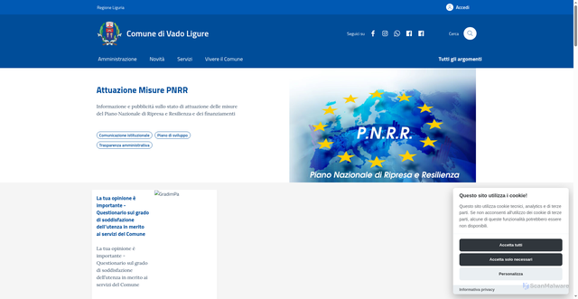 Security scan screenshot of https://comune.vado-ligure.sv.it/