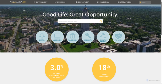 Security scan screenshot of https://www.nebraska.gov/