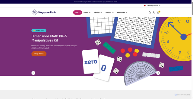 Security scan screenshot of https://singaporemath.com