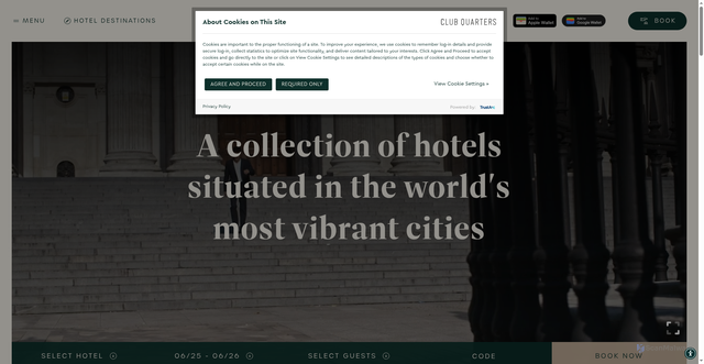 Security scan screenshot of https://clubquartershotels.com