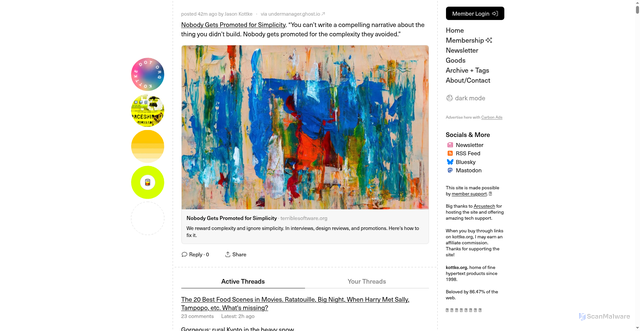 Security scan screenshot of https://kottke.org