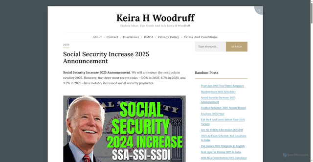 Security scan screenshot of https://keirahwoodruff.pages.dev/wphgg-social-security-increase-2025-announcement-kgfcd/