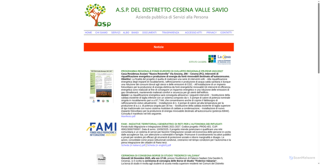 Security scan screenshot of https://www.aspcesenavallesavio.eu/