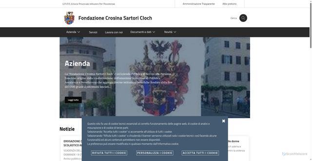 Security scan screenshot of https://www.fondazione-csc.it/
