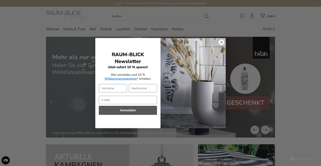 Security scan screenshot of https://raum-blick.de