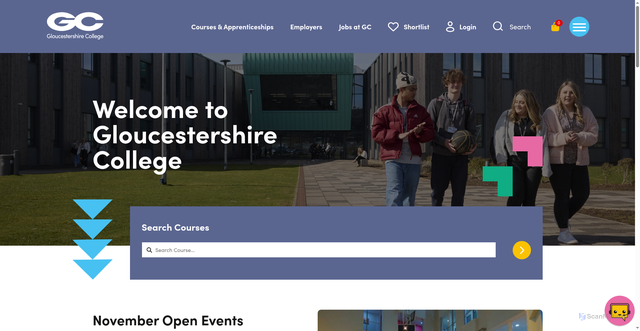 Security scan screenshot of https://www.gloscol.ac.uk/