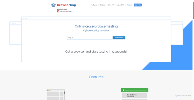 Security scan screenshot of https://browserling.com