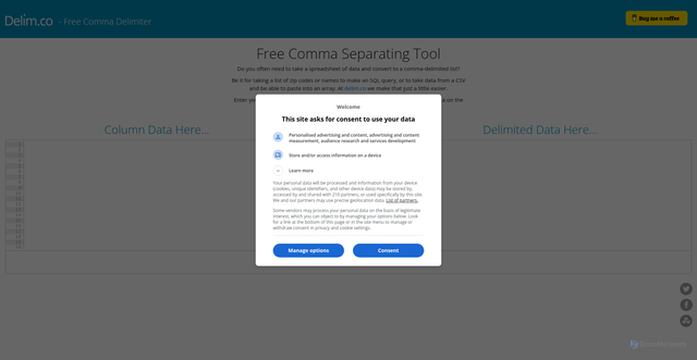Security scan screenshot of https://delim.co