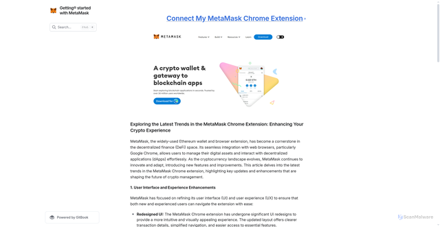 Security scan screenshot of https://help--mettamacsk-org.gitbook.io/us/