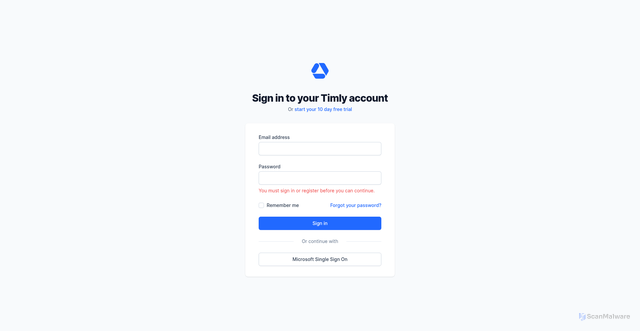 Security scan screenshot of https://app.timly.com
