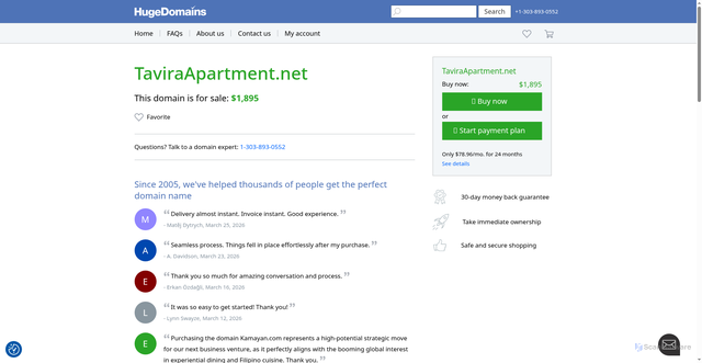 Security scan screenshot of http://taviraapartment.net/